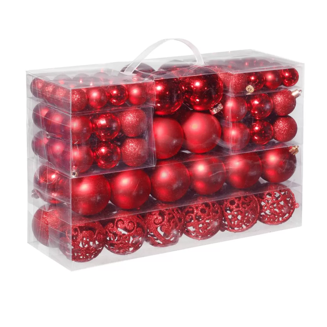Bolas De Navidad>DecoWoerner Juego De Bolas De Navidad XXL 100pcs. Rojas 3 - 6 Cm Ø rojo
