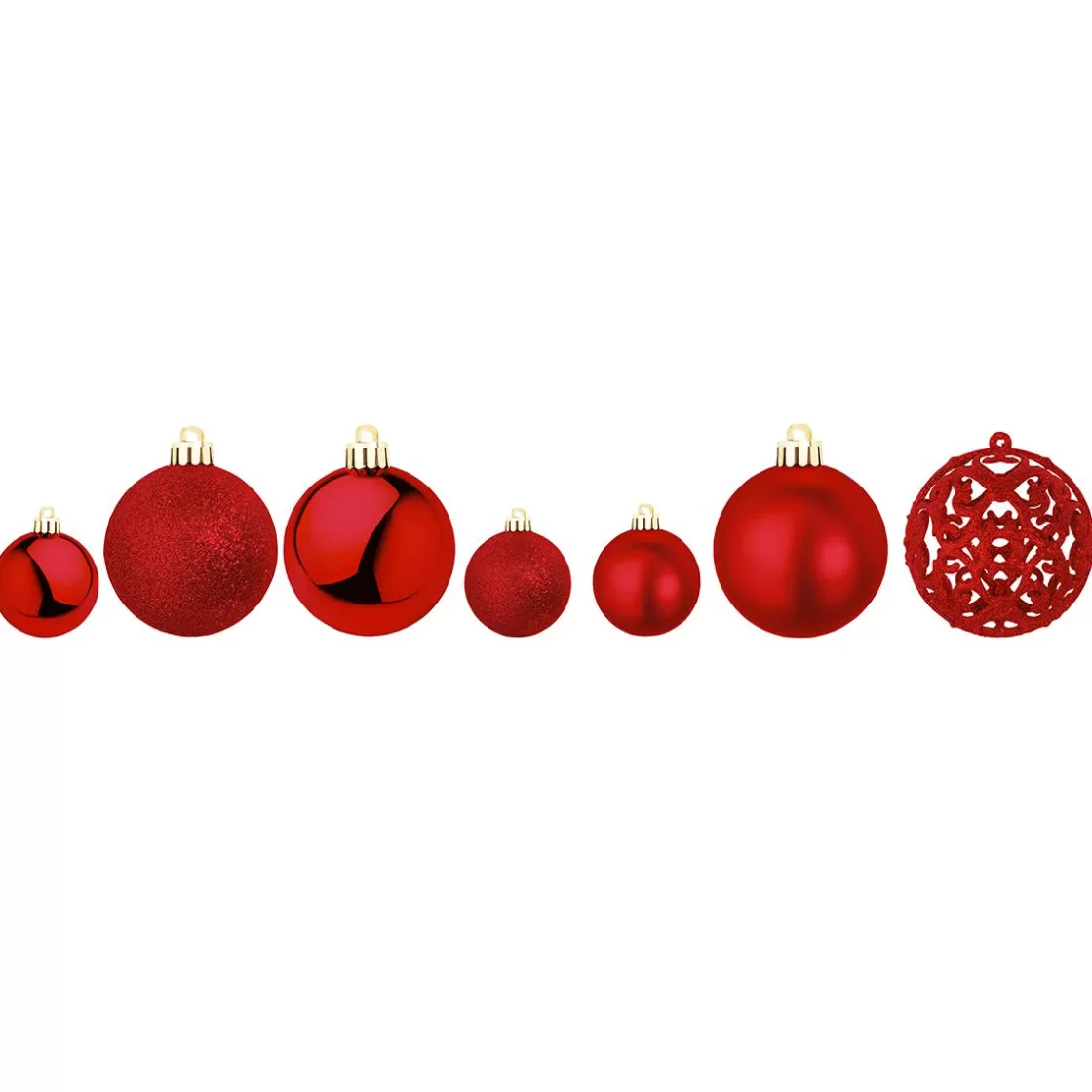 Bolas De Navidad>DecoWoerner Juego De Bolas De Navidad XXL 100pcs. Rojas 3 - 6 Cm Ø rojo