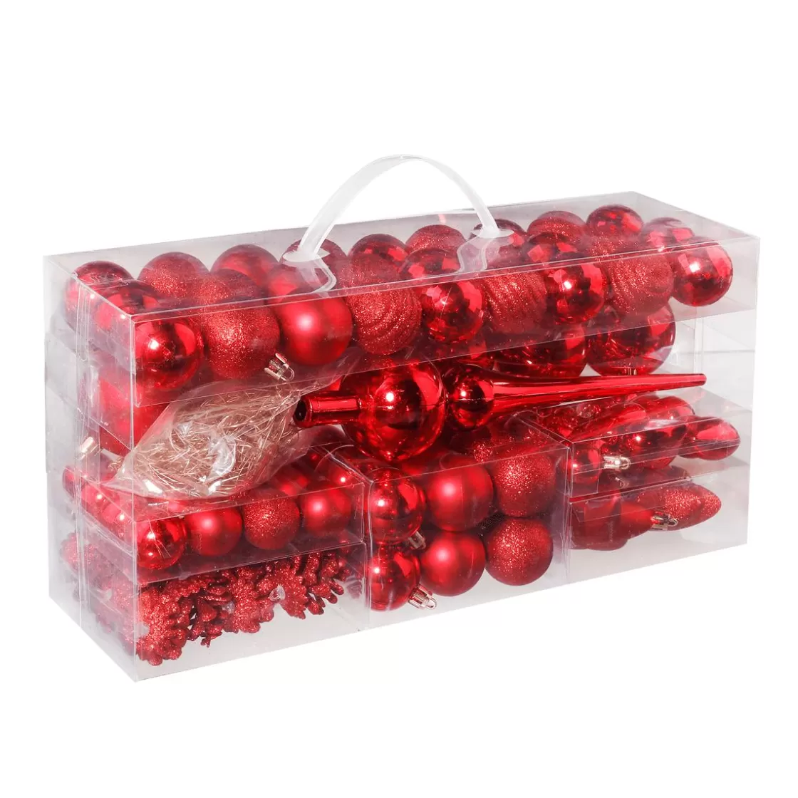 Bolas De Navidad>DecoWoerner Juego De Bolas De Navidad XXL 100pcs 3 - 7,5 Cm Ø rojo