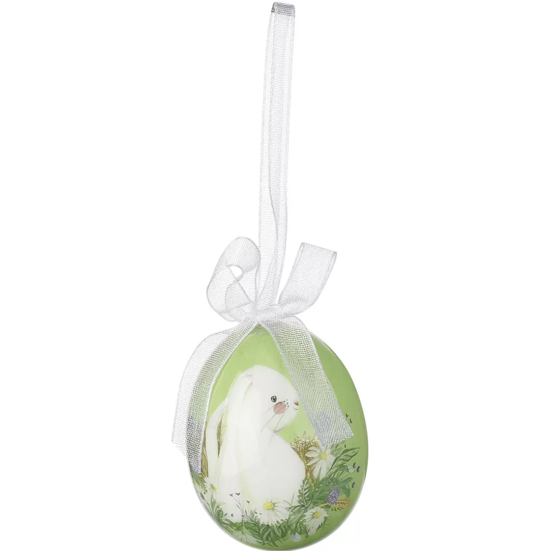 Decoración De Pascua>DecoWoerner Juego De Huevos De Pascua De Espuma Para Colgar, Amarillo Con Dibujo De Conejo Y Lazo 8pcs. multicolor