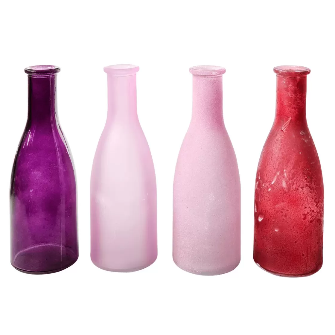 Decoración De Verano | Macetas Y Artículos De Decoración>DecoWoerner Juego De Jarrones De Vidrio De 18 Cm De Alto, 4 Piezas, rosa