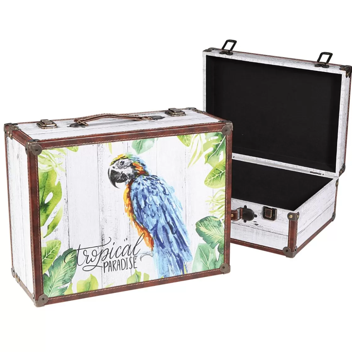 Decoración Temática | Decoración De Verano>DecoWoerner Juego De Maletas Decorativo Paraíso 2 Piezas multicolor