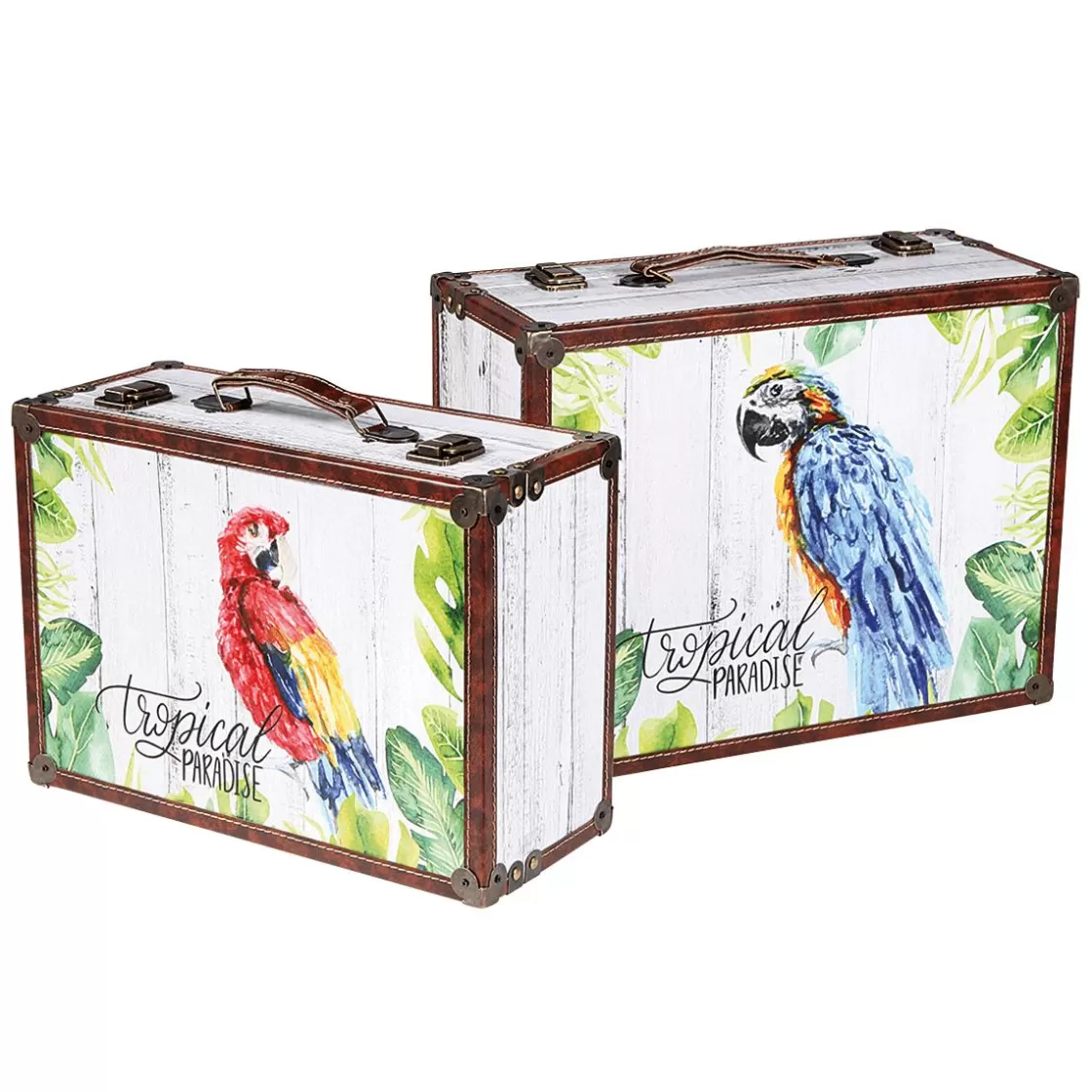 Decoración Temática | Decoración De Verano>DecoWoerner Juego De Maletas Decorativo Paraíso 2 Piezas multicolor