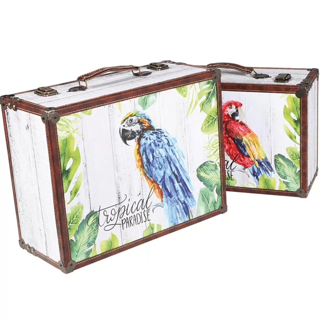 Decoración Temática | Decoración De Verano>DecoWoerner Juego De Maletas Decorativo Paraíso 2 Piezas multicolor