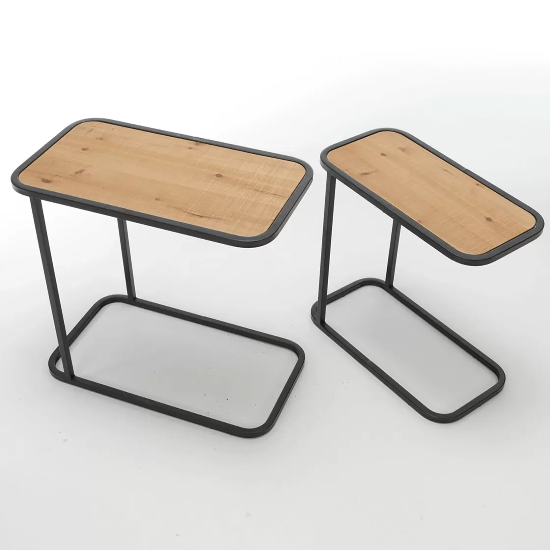 Expositores Para Tiendas | Macetas Y Artículos De Decoración>DecoWoerner Juego De Mesa 2 Piezas Metal Madera De Abeto multicolor