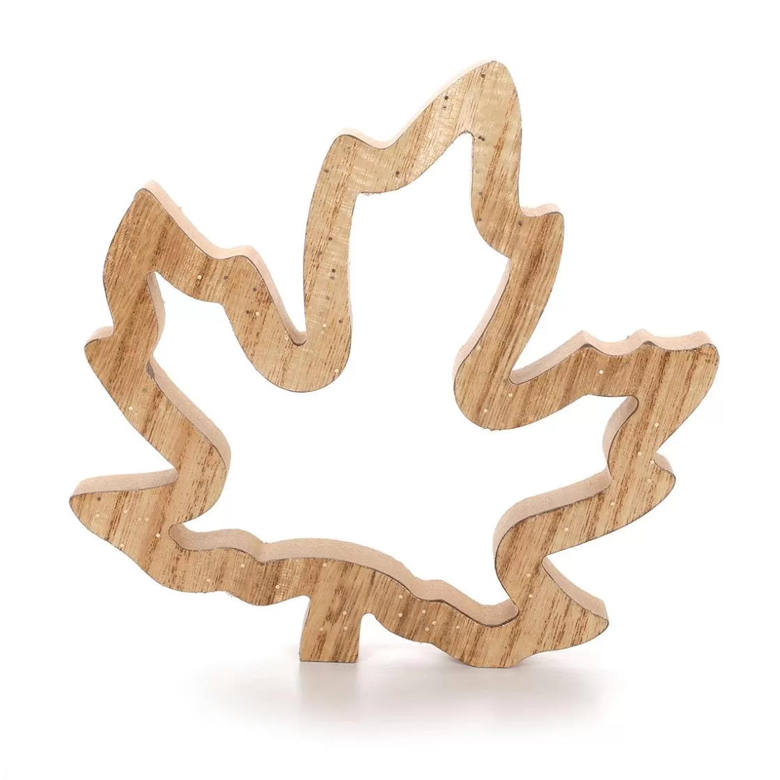 Decoración Natural | Decoración De Otoño>DecoWoerner Juego De Siluetas De Hojas De Arce De Madera Deco 2 Piezas Marrón 17 X 16,5 X 1,8 Cm Madera natural