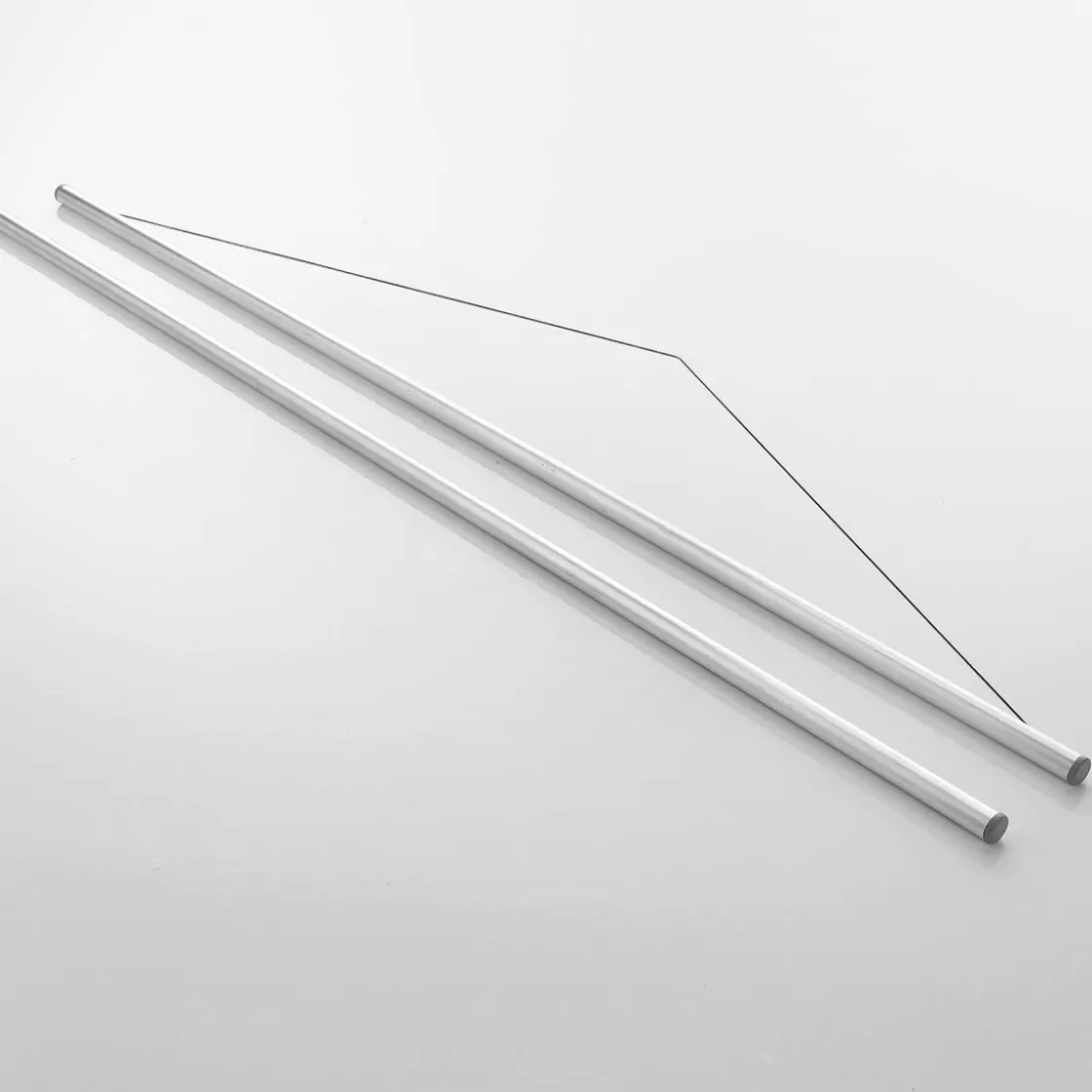Accesorios>DecoWoerner Juego De Varillas De Suspensión Para Banderolas De Tela De Aluminio, 75 Cm 2 Piezas. plata