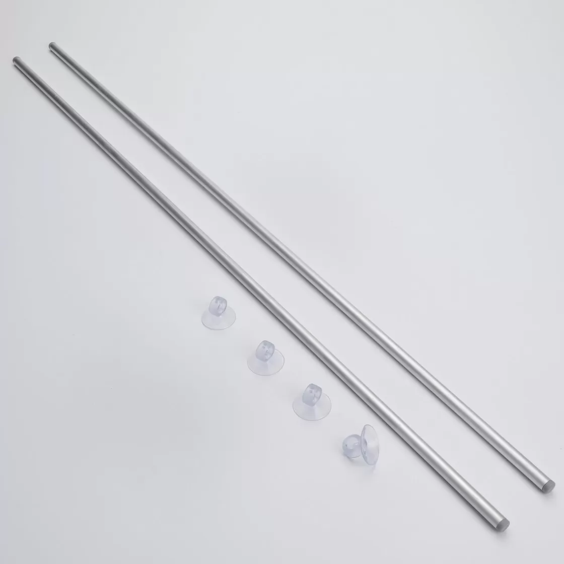 Accesorios>DecoWoerner Juego De Varillas Para Colgar Banderolas De Tela Para Superficies De Cristal 79 Cm plata