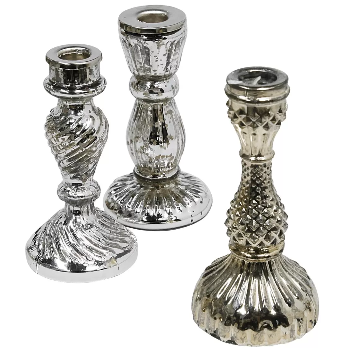 Ayudas Y Herramientas De Decoración>DecoWoerner Juego De Velas, 3 Piezas plata