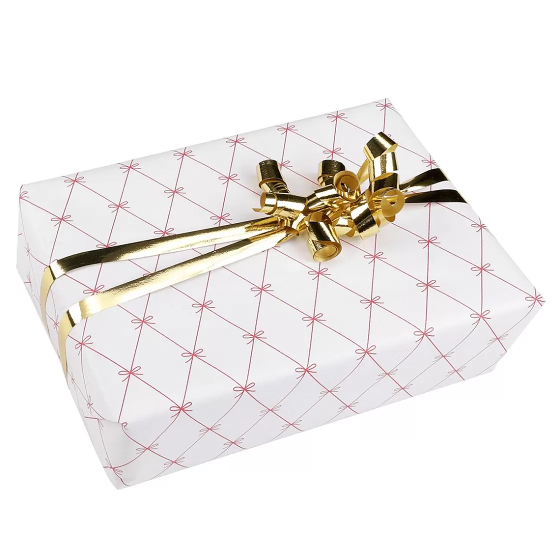 Papel De Regalo>DecoWoerner Lazos De Papel De Regalo Blanco / Rojo, 70 Cm De Ancho, Rollo De 40 M
