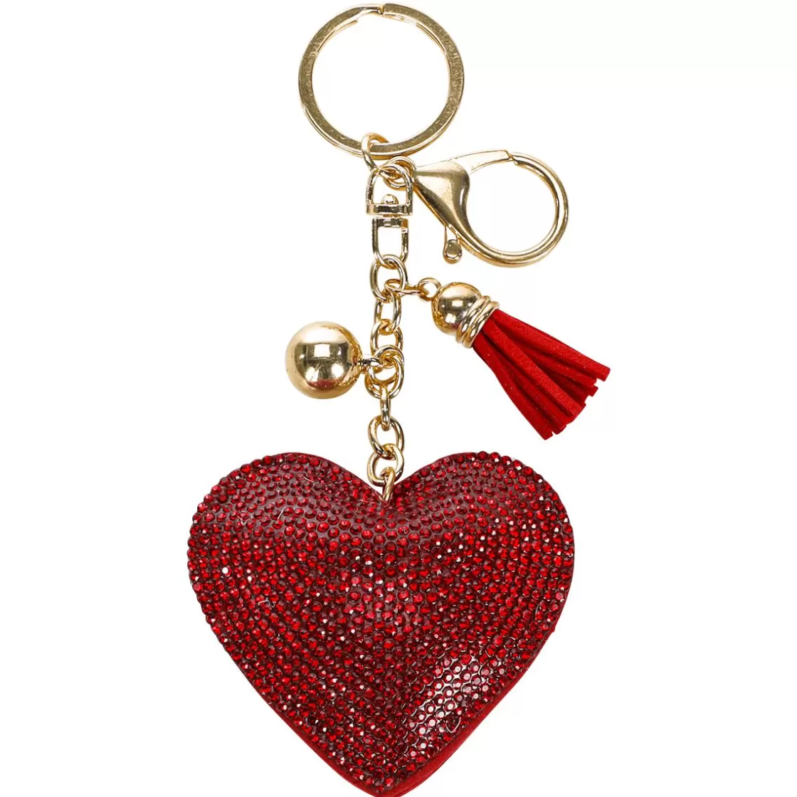 Bolsas De Regalo Y Bolsas Portátiles | Decoración Temática>DecoWoerner Llavero Corazón Con Ojal Y Mosquetón Pack De 12 rojo