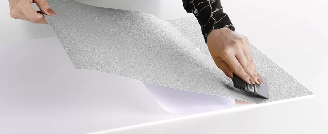 Láminas Y Películas Decorativas>DecoWoerner Lámina Adhesiva De Purpurina Plateada 50 Cm X 5 M Rollo plata