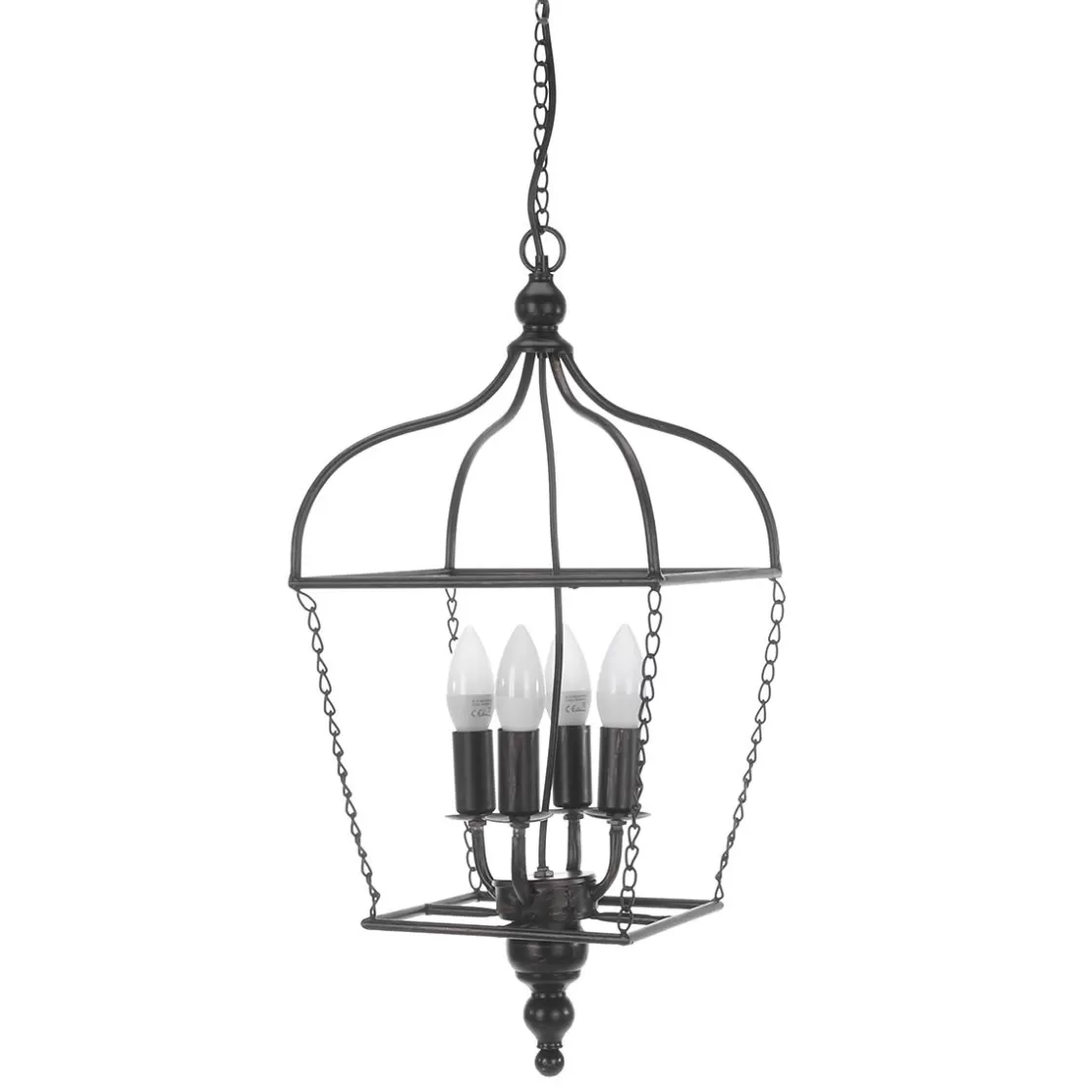 Luz Decorativa | Decoración Temática>DecoWoerner Lámpara Colgante Vintage De Metal Con Cable Y Cadena negro
