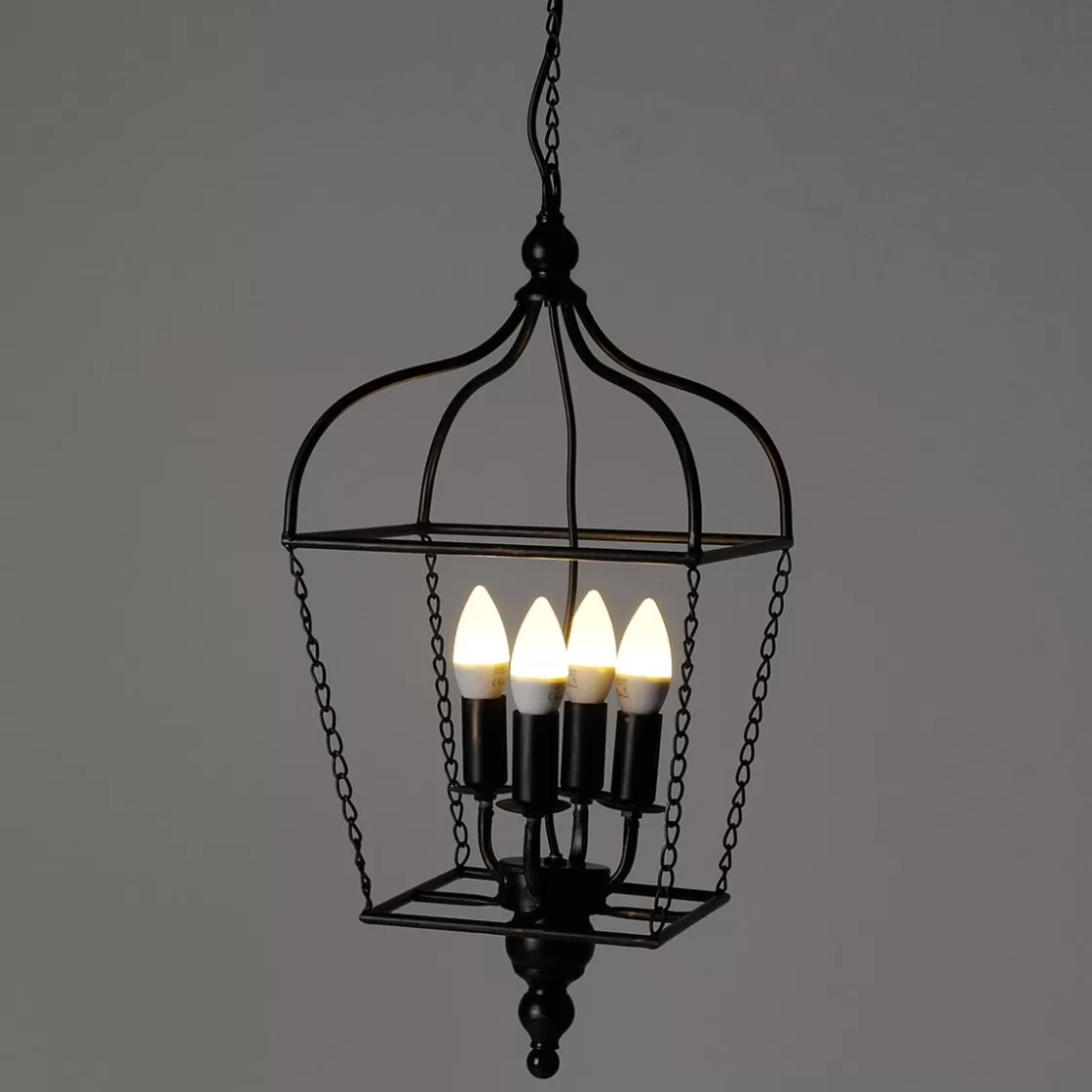 Luz Decorativa | Decoración Temática>DecoWoerner Lámpara Colgante Vintage De Metal Con Cable Y Cadena negro