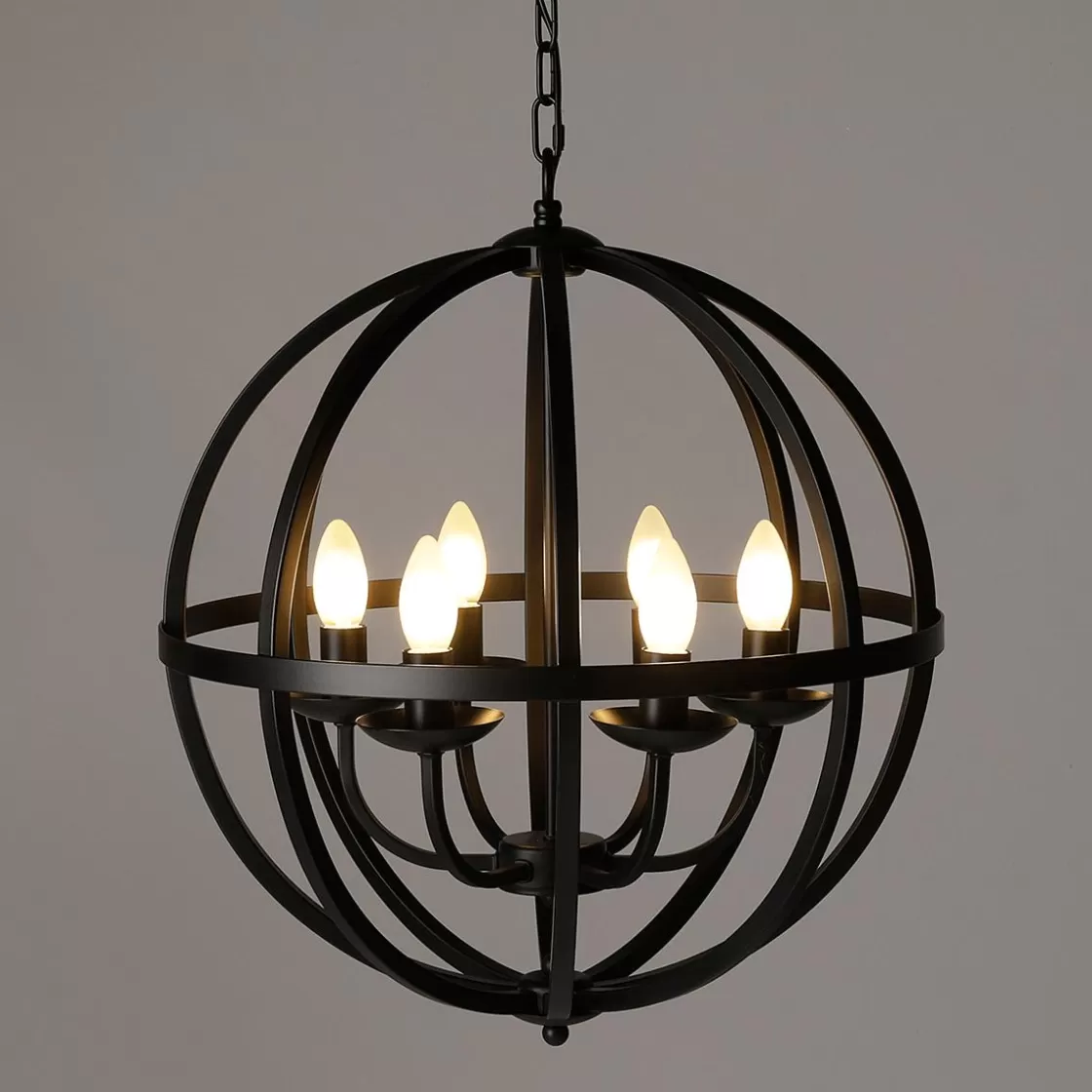 Luz Decorativa | Decoración Temática>DecoWoerner Lámpara Globo De Metal negro