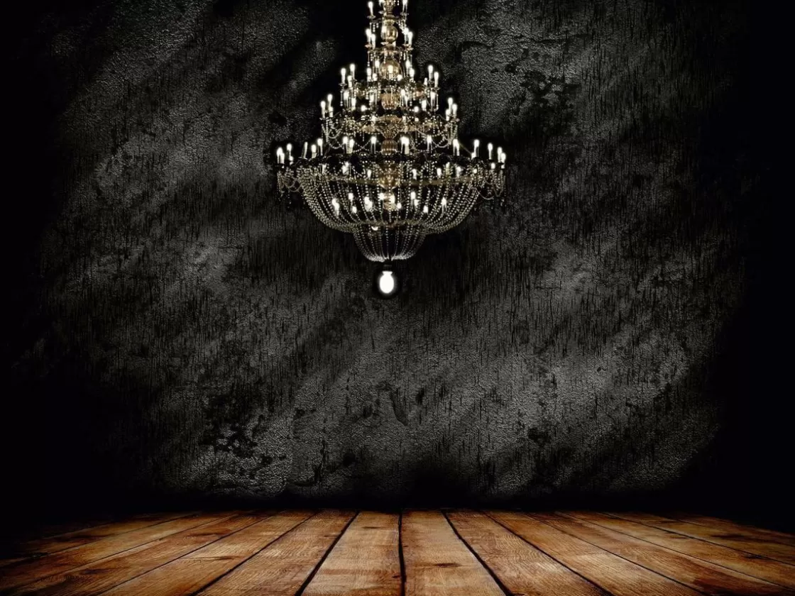 Bandera Xxl>DecoWoerner Lona XXL "Chandelier" De Lona De Camión Ignífuga 300 X 400 Cm negro