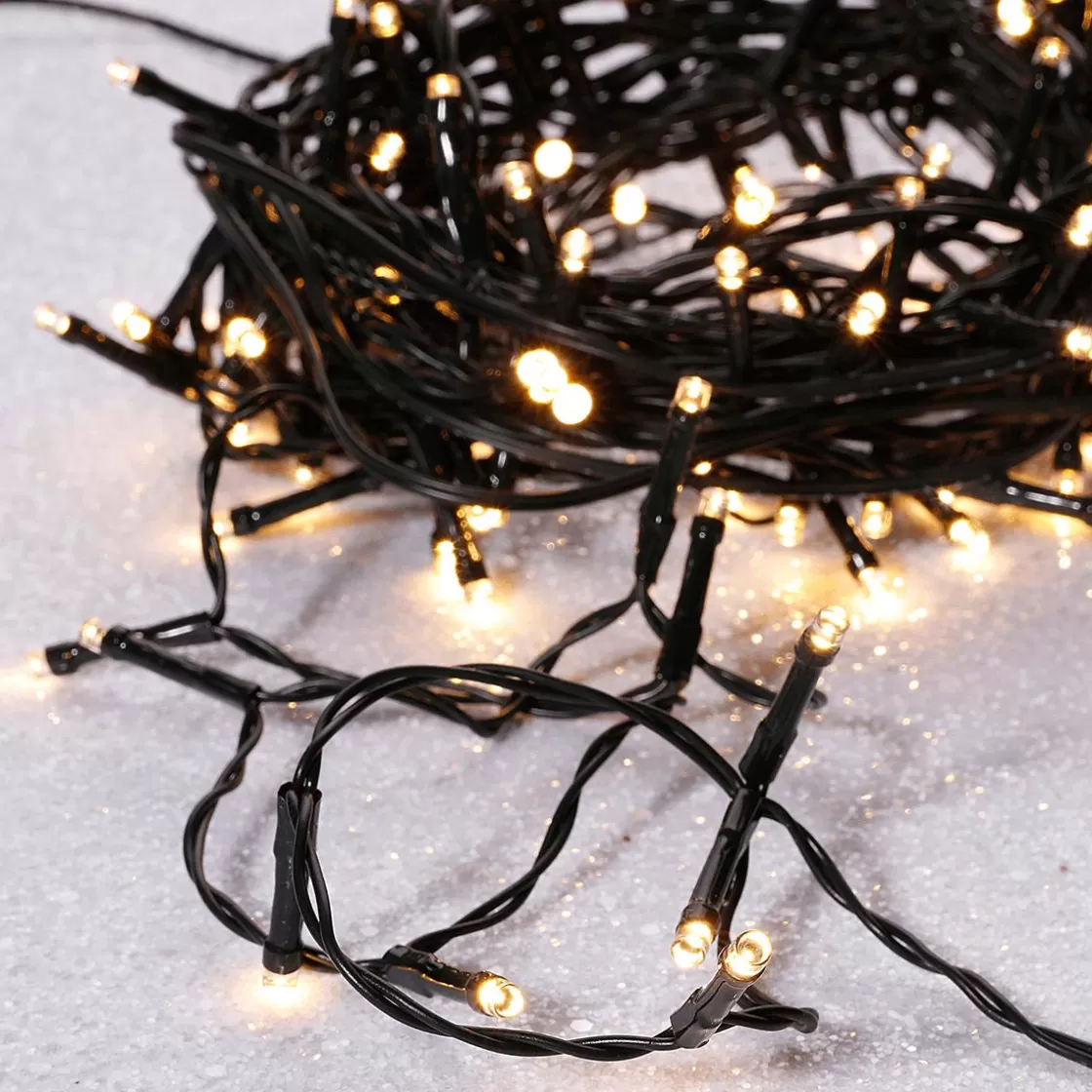 Luces De Navidad>DecoWoerner Luces De Hadas Negro 9 M, 120 LED Blanco Cálido IP44