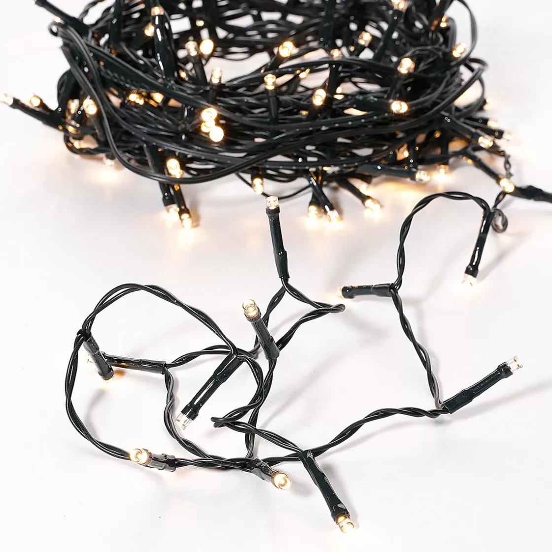 Luces De Navidad>DecoWoerner Luces De Hadas Negro 9 M, 120 LED Blanco Cálido IP44