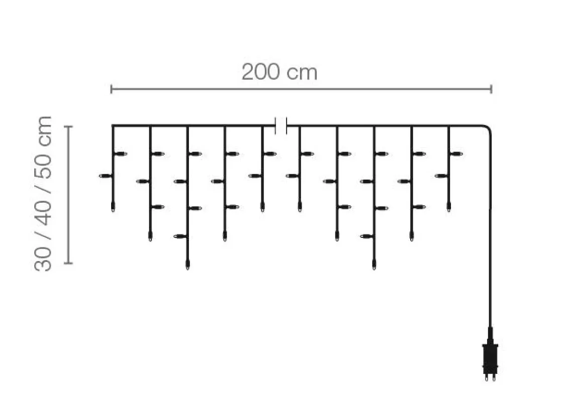 Luces De Navidad>DecoWoerner Luz Icicle Light LED 24 V Para Exteriores, 76 LED, 370 X 50 Cm transparente