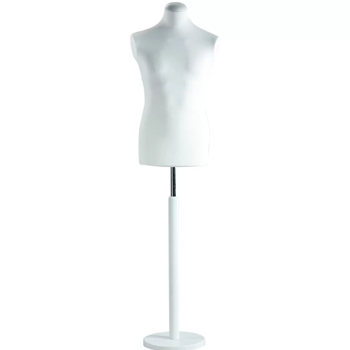 Bustos De Costura>DecoWoerner Maniquí De Costura De Hombre, 78 Cm, Color / blanco