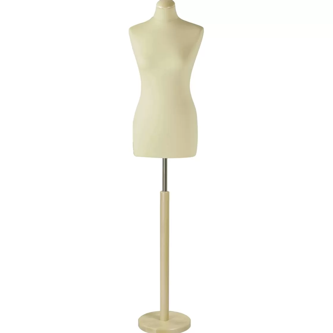 Bustos De Costura>DecoWoerner Maniquí De Costura De Mujer, Busto De 72 Cm, Color Crudo/roble Claro blanco