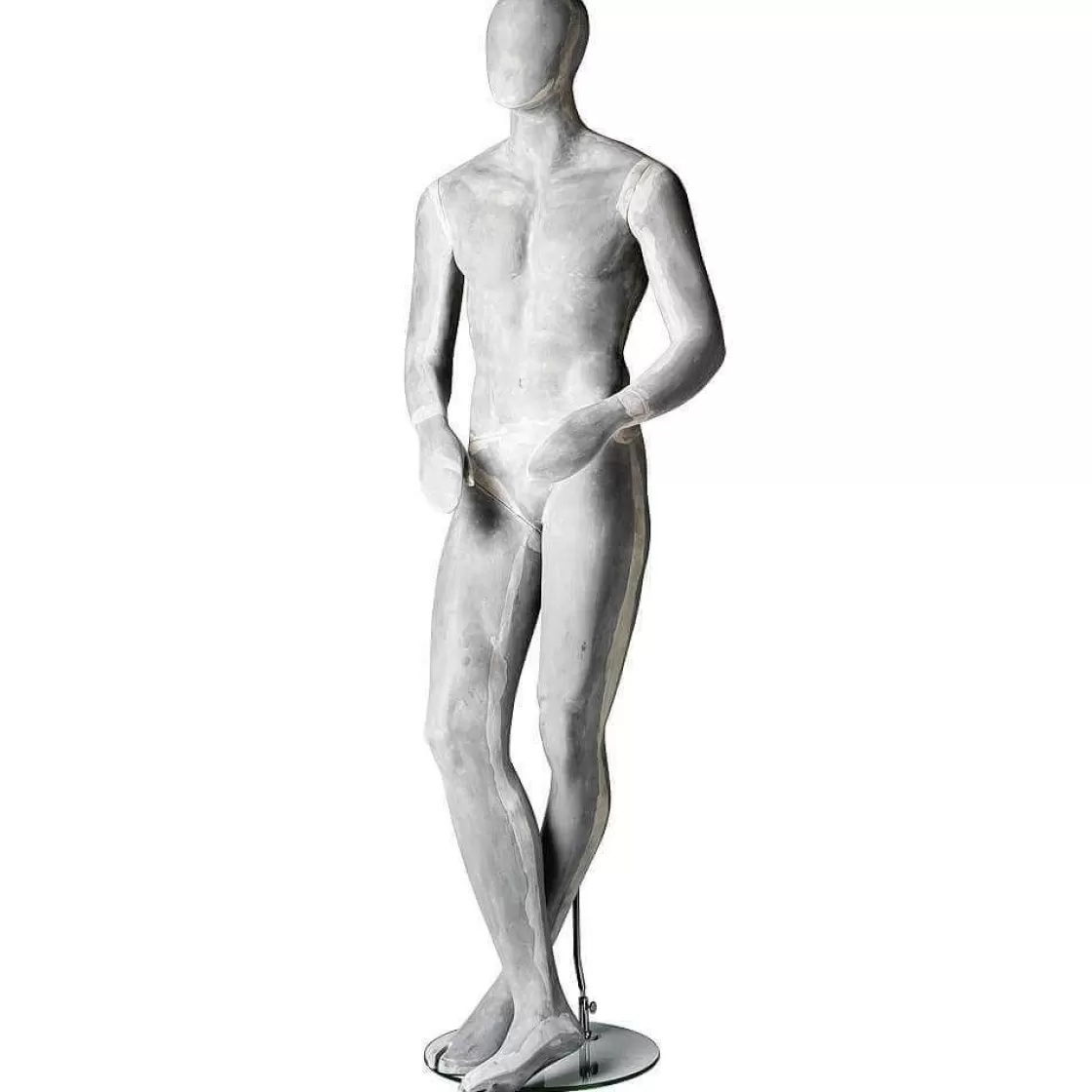 Maniquíes>DecoWoerner Maniquí Hombre ESCULTURA Pierna Cruzada Hormigón Óptico multicolor