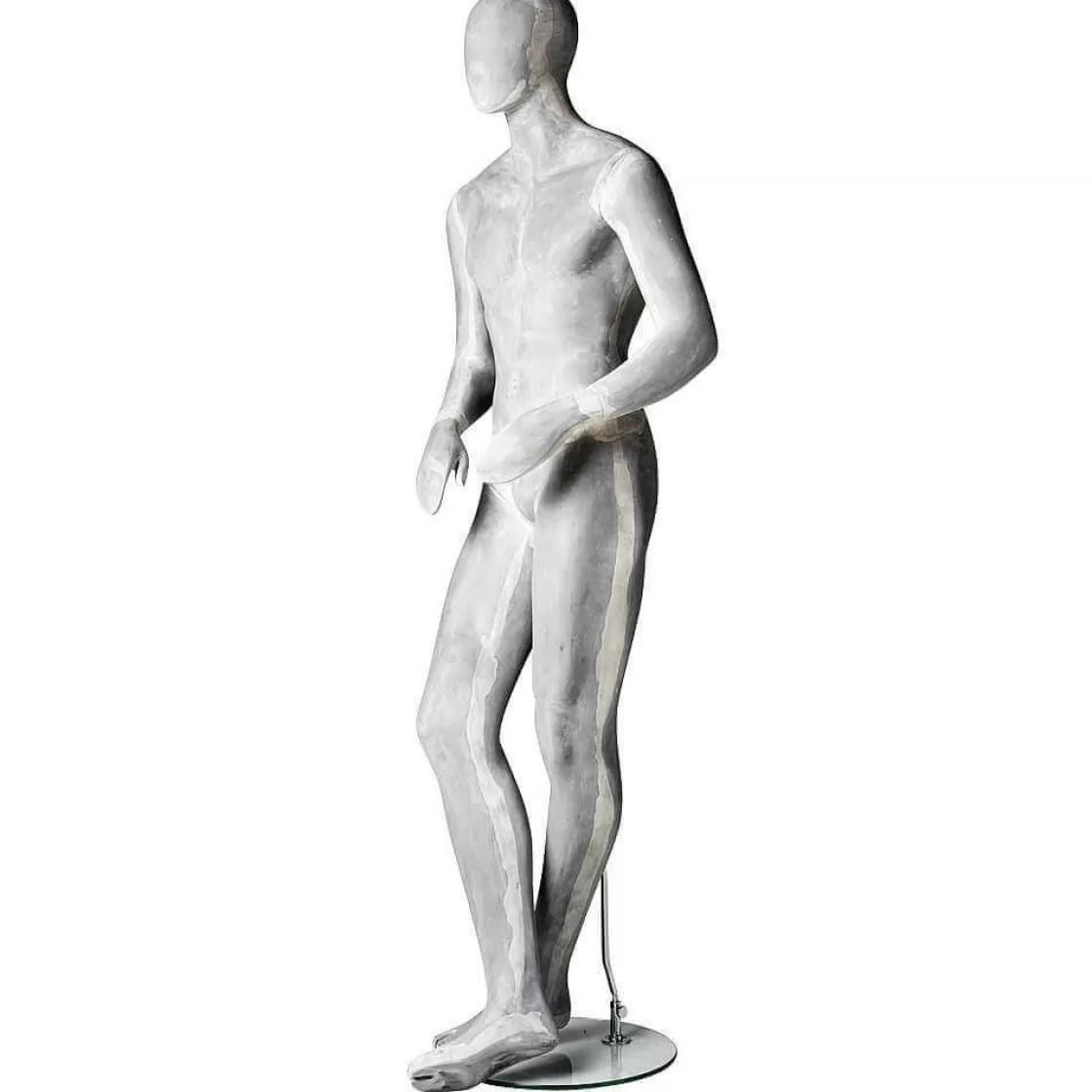 Maniquíes>DecoWoerner Maniquí Hombre ESCULTURA Pierna Cruzada Hormigón Óptico multicolor