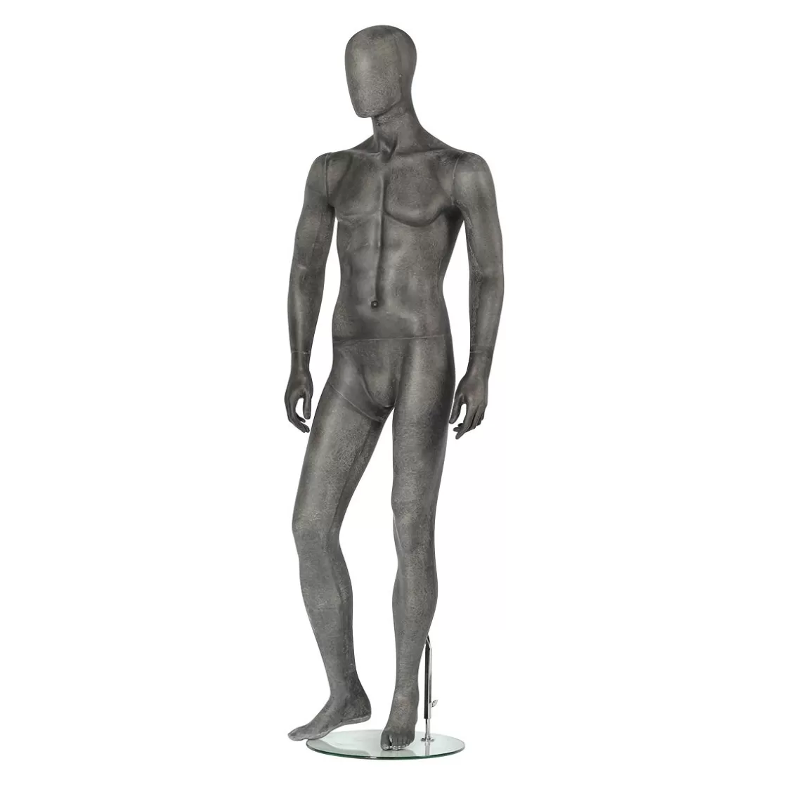 Maniquíes>DecoWoerner Maniquí Premium Hombre, Pierna Derecha Doblada Gris