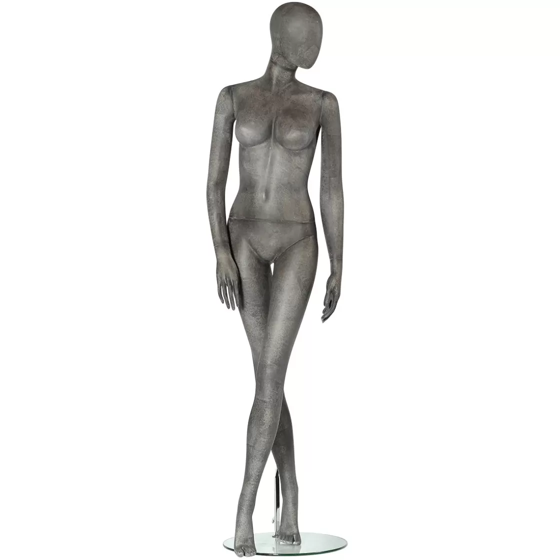 Maniquíes>DecoWoerner Maniquí Premium Mujer, Piernas Cruzadas Gris