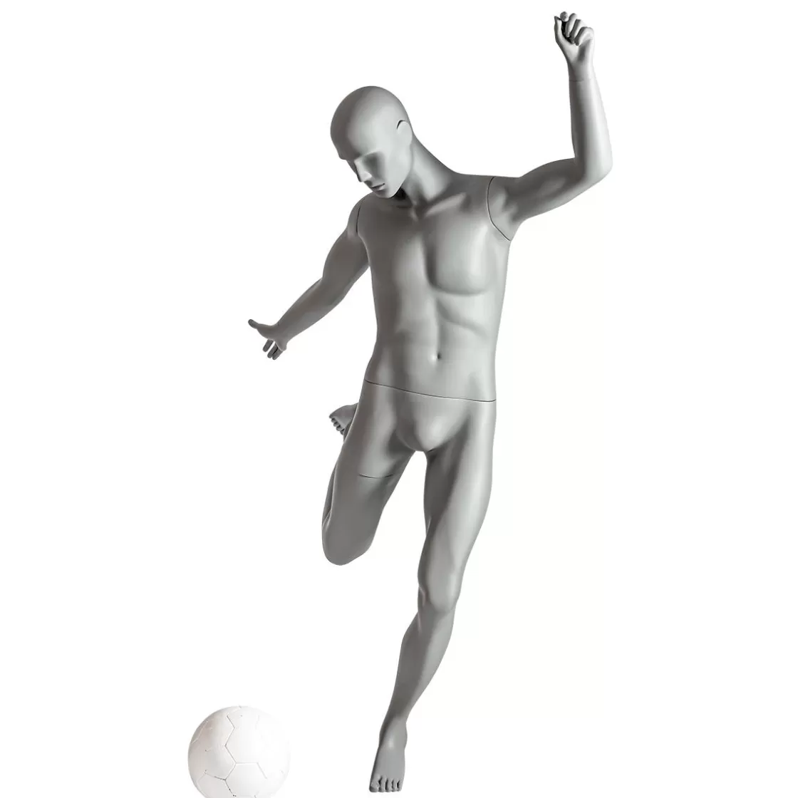 Maniquíes>DecoWoerner Maniquí Sport Hombre Futbolista - Pierna Derecha Levantada Gris