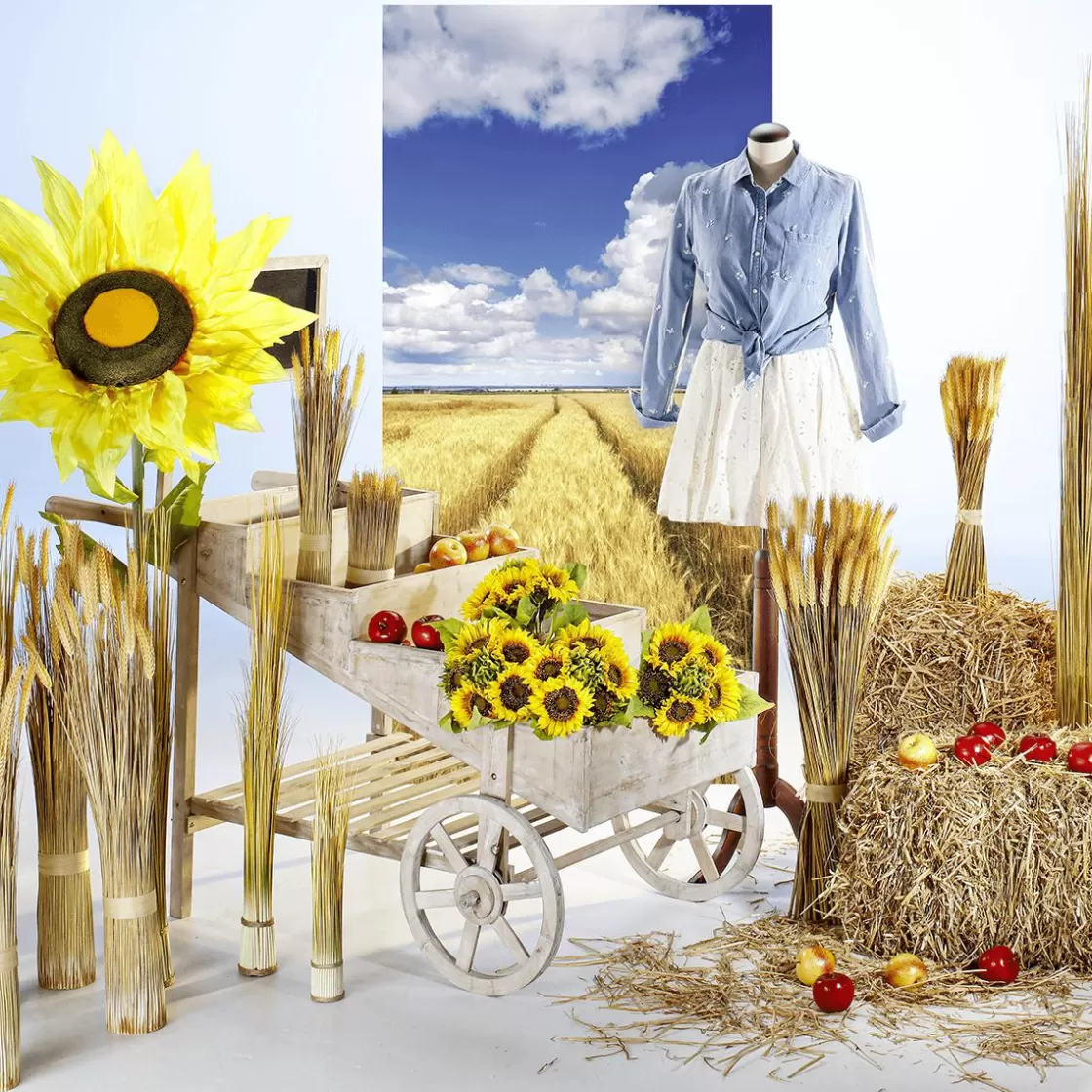 Decoración De Otoño | Hierba Decorativa>DecoWoerner Manojo De Espigas De Trigo Decorativo 90 Cm amarillo