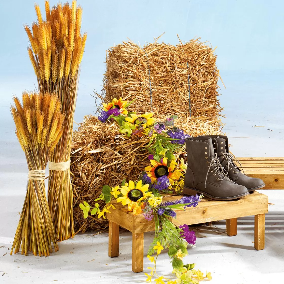 Decoración De Otoño | Hierba Decorativa>DecoWoerner Manojo De Espigas De Trigo Decorativo 90 Cm amarillo