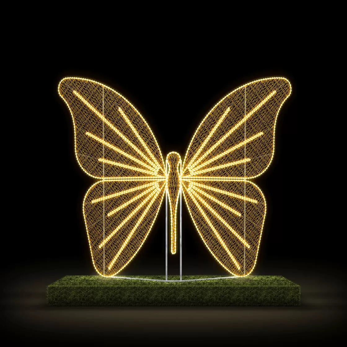 Luz Decorativa | Decoración De Animales>DecoWoerner Mariposa Para Exterior LED Blanco Cálido 255 X 310 Cm oro