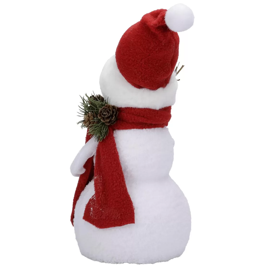 Decoración De Invierno | Figuras De Navidad>DecoWoerner Muñeco De Nieve Decorativo Con Ropa Roja 30 Cm blanco