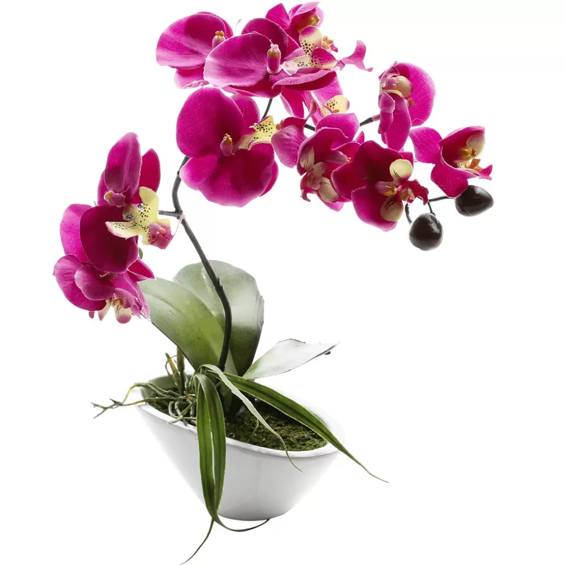 Plantas De Interior | Flores Artificiales>DecoWoerner Orquídea Artificial En Maceta, 28 Cm rosa