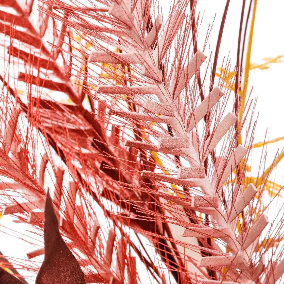 Decoración De Otoño | Ramos Y Coronas De Flores>DecoWoerner Otoño XXL Corona Decorativa De Hierba De Los Arbustos Con Eucaliptos s Ø 70 Cm rojo