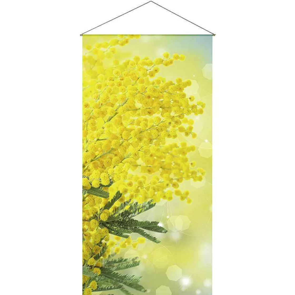 Pancartas De Primavera | Pancartas De Verano>DecoWoerner Pancarta De Fibra Natural Ligera "Mimosa" De Algodón 100 X 200 Cm amarillo
