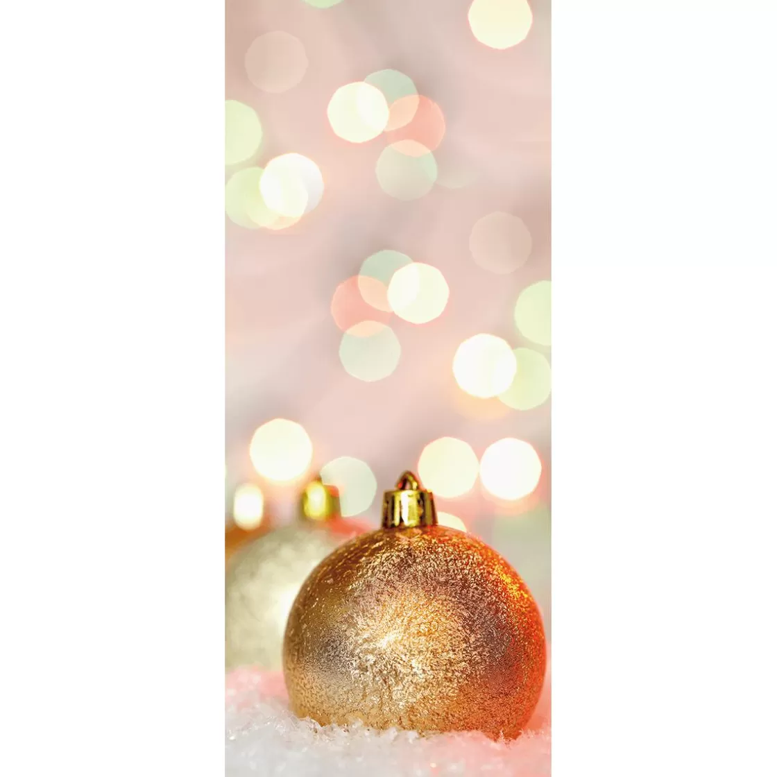 Pancartas De Navidad E Invierno | Bandera De Navidad>DecoWoerner Pancarta De Tela Ignífuga "Bolas De Navidad De Purpurina Dorada" Tela De Bandera 75 X 180 Cm oro