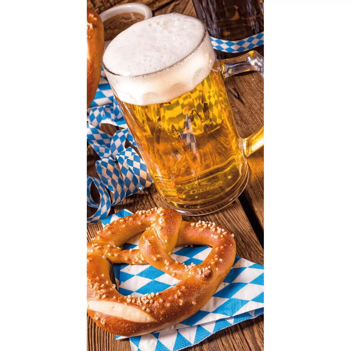 Decoración Temática | Decoración De Otoño>DecoWoerner Pancarta De Tela Ignífuga "Oktoberfest Con Cerveza Y Pretzel" De Tela De Bandera 100 X 200 Cm marrón