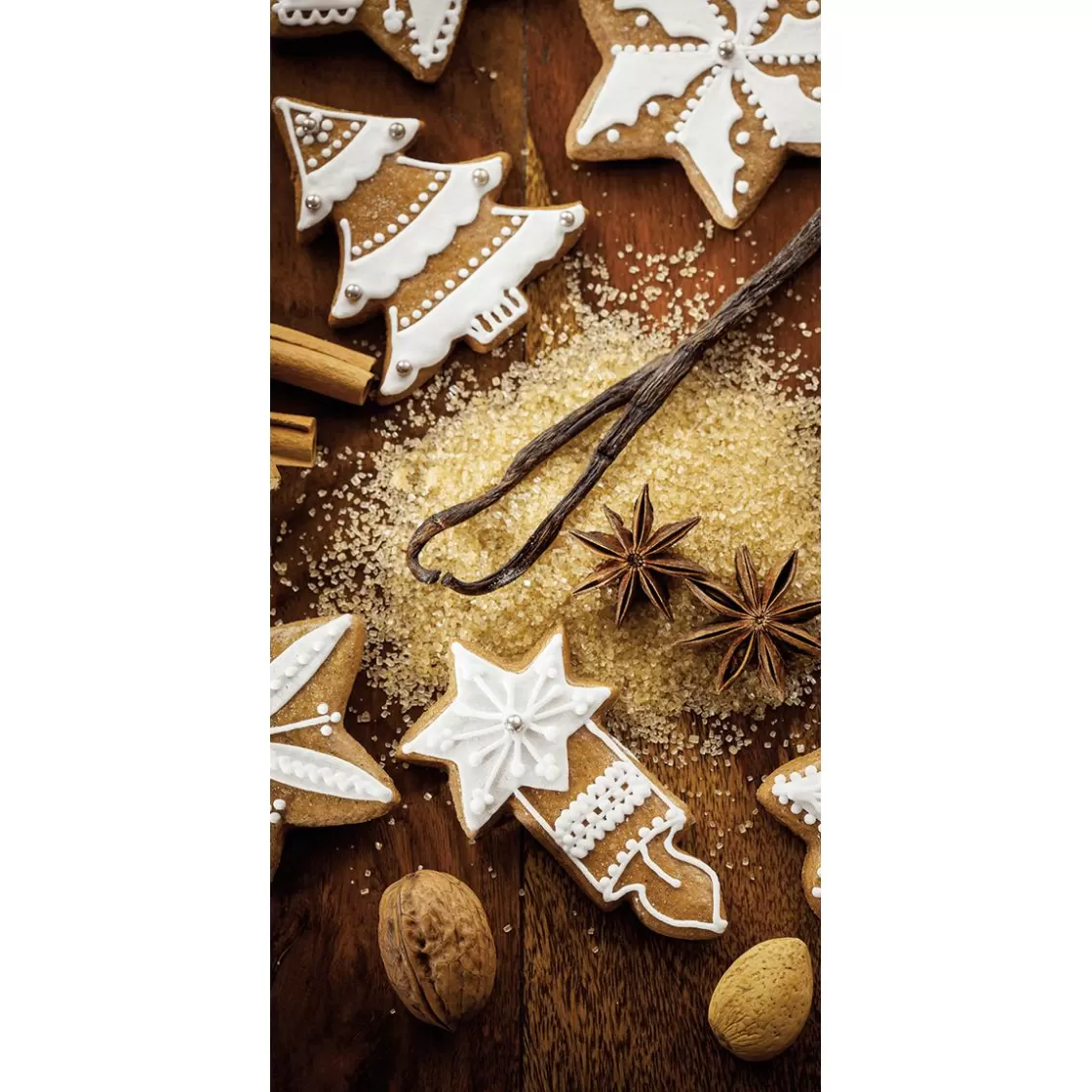 Pancartas De Navidad E Invierno | Bandera De Navidad>DecoWoerner Pancarta De Tela Ignífuga "Pan De Jengibre Y Especias" De Tela De Bandera 100 X 200 Cm marrón