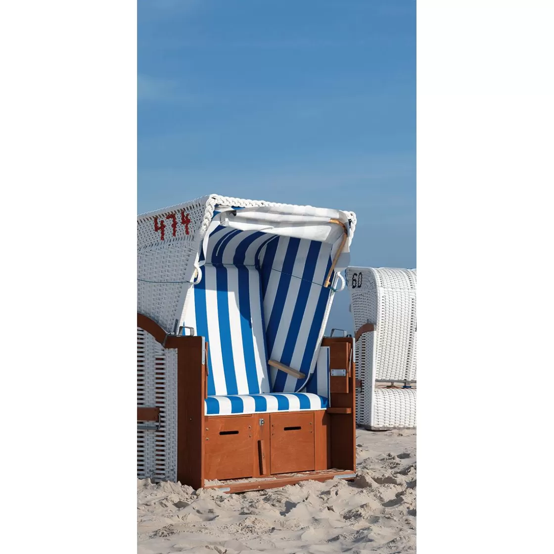 Decoración De Verano | Pancartas De Verano>DecoWoerner Pancarta De Tela Ignífuga "silla De Playa Blanca" De Tela De Bandera 100 X 200 Cm blanco