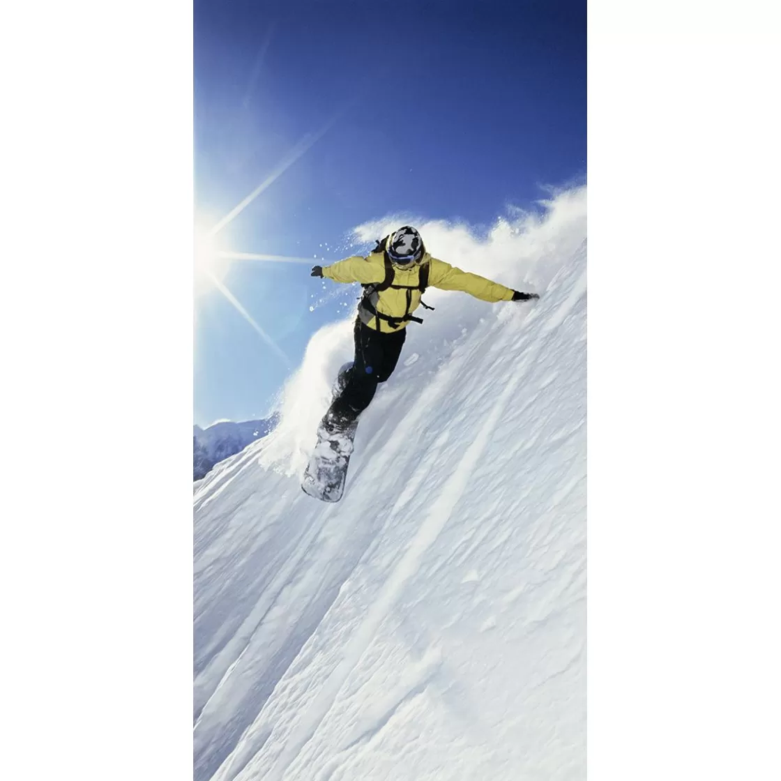 Decoración De Invierno | Pancartas De Navidad E Invierno>DecoWoerner Pancarta De Tela Ignífuga "Snowboarder" De Tela De Bandera 100 X 200 Cm blanco