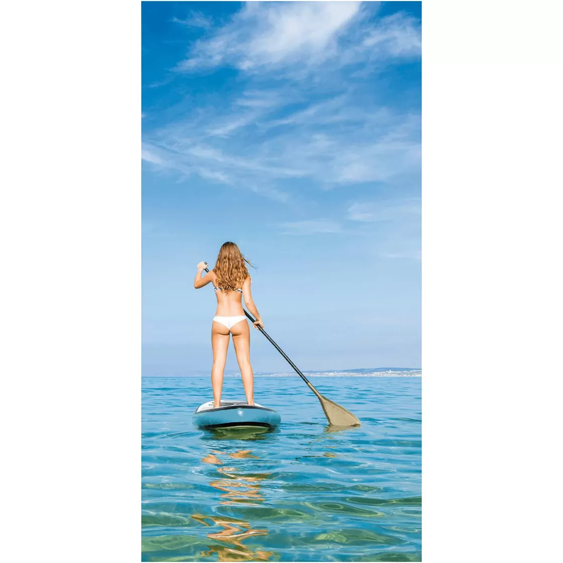 Decoración De Verano | Pancartas De Verano>DecoWoerner Pancarta De Tela Ignífuga "Stand-Up Paddle" De Tela De Bandera 100 X 200 Cm azul