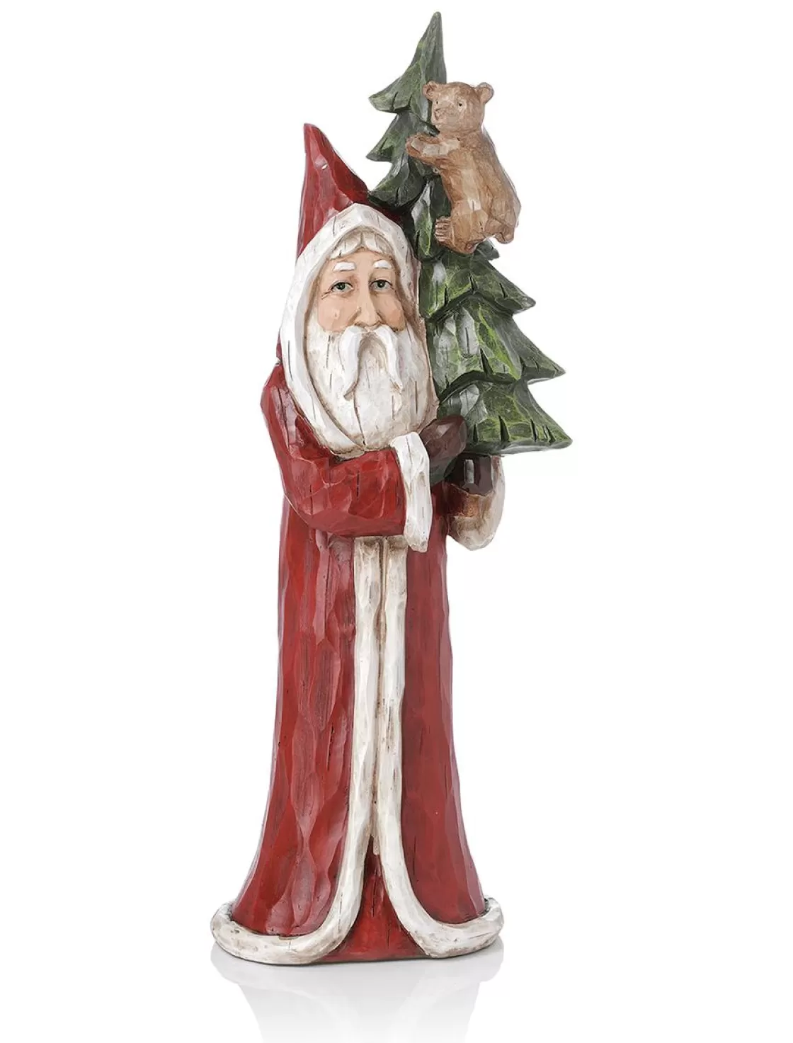 Figuras De Navidad>DecoWoerner Papá Noel De Madera Pintado Al Natural 51 Cm rojo