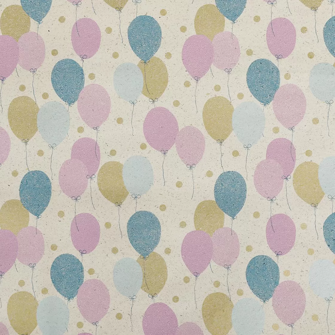 Papel De Regalo | Go Green - Envoltorio Para Regalo Ecológico>DecoWoerner Papel De Hierba Reciclado Con Globos De Colores, 50 Cm, 50 M multicolor