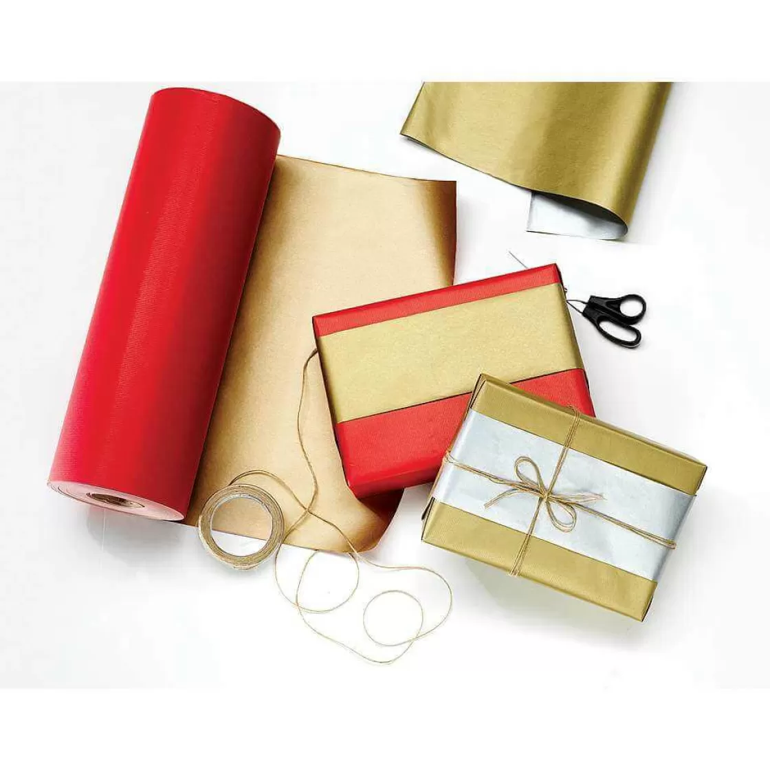 Papel De Regalo>DecoWoerner Papel De Regalo Bicolor 50 Cm, 100 M, Oro rojo