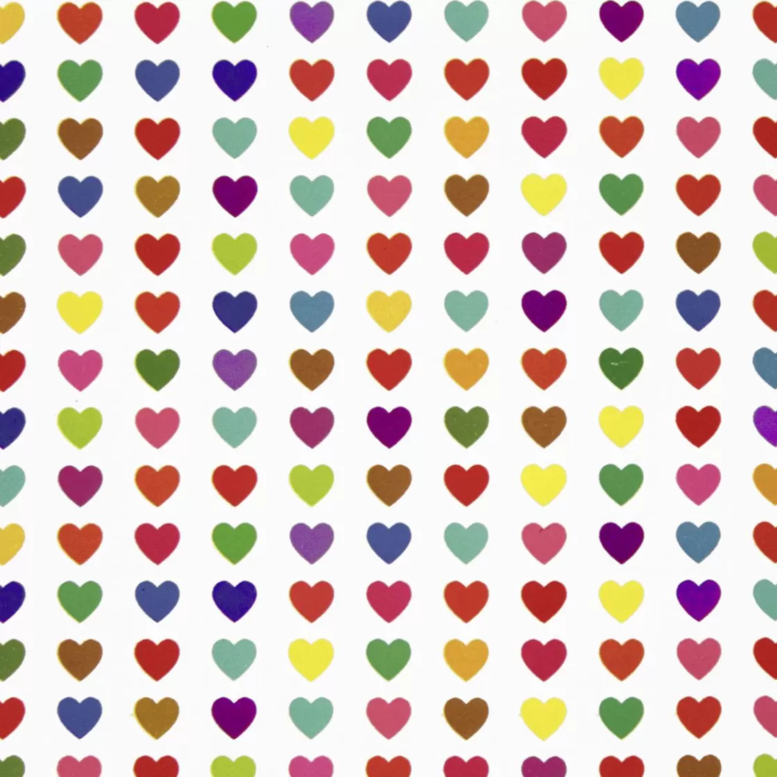 Papel De Regalo | Go Green - Envoltorio Para Regalo Ecológico>DecoWoerner Papel De Regalo Blanco Sostenible Con Corazones De Colores - Rollo De Papel De Regalo De 50 M multicolor