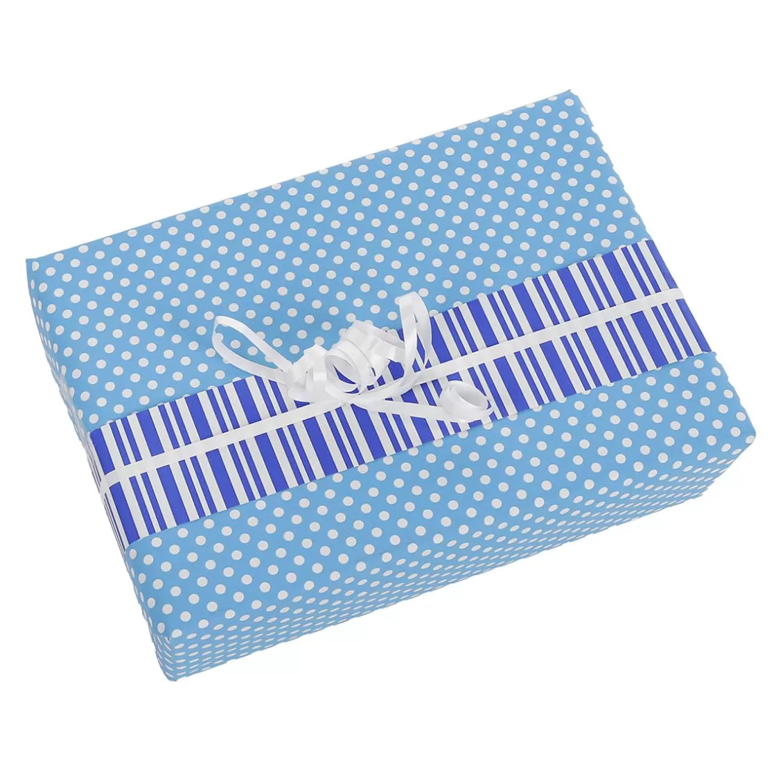 Papel De Regalo>DecoWoerner Papel De Regalo Doble Cara Punteado Por Un Lado Y Rayado Por El Otro 50 M azul