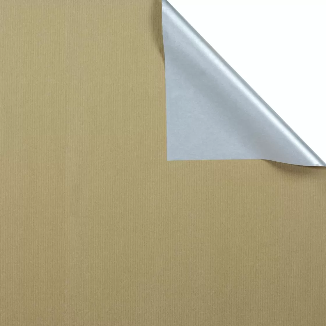 Papel De Regalo>DecoWoerner Papel De Regalo Rollo Bicolor Plata 50 Cm X 50 M oro