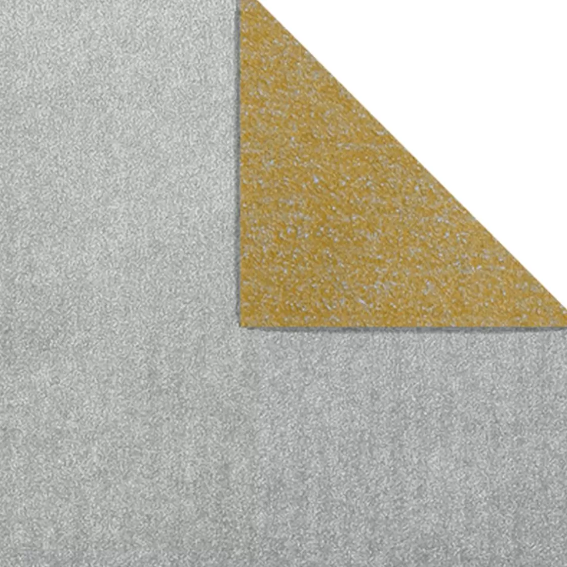 Papel De Regalo>DecoWoerner Papel De Regalo Rollo Bicolor Plata 50 Cm X 50 M oro